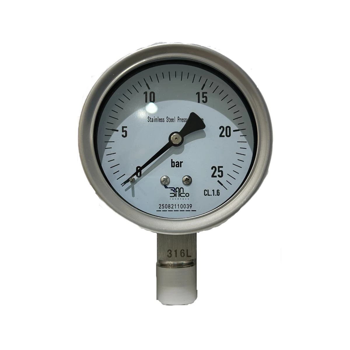 High-Precision Shock-Resistant Stainless Steel Pressure Gauge with Standard Threaded Connection for Industrial Equipment