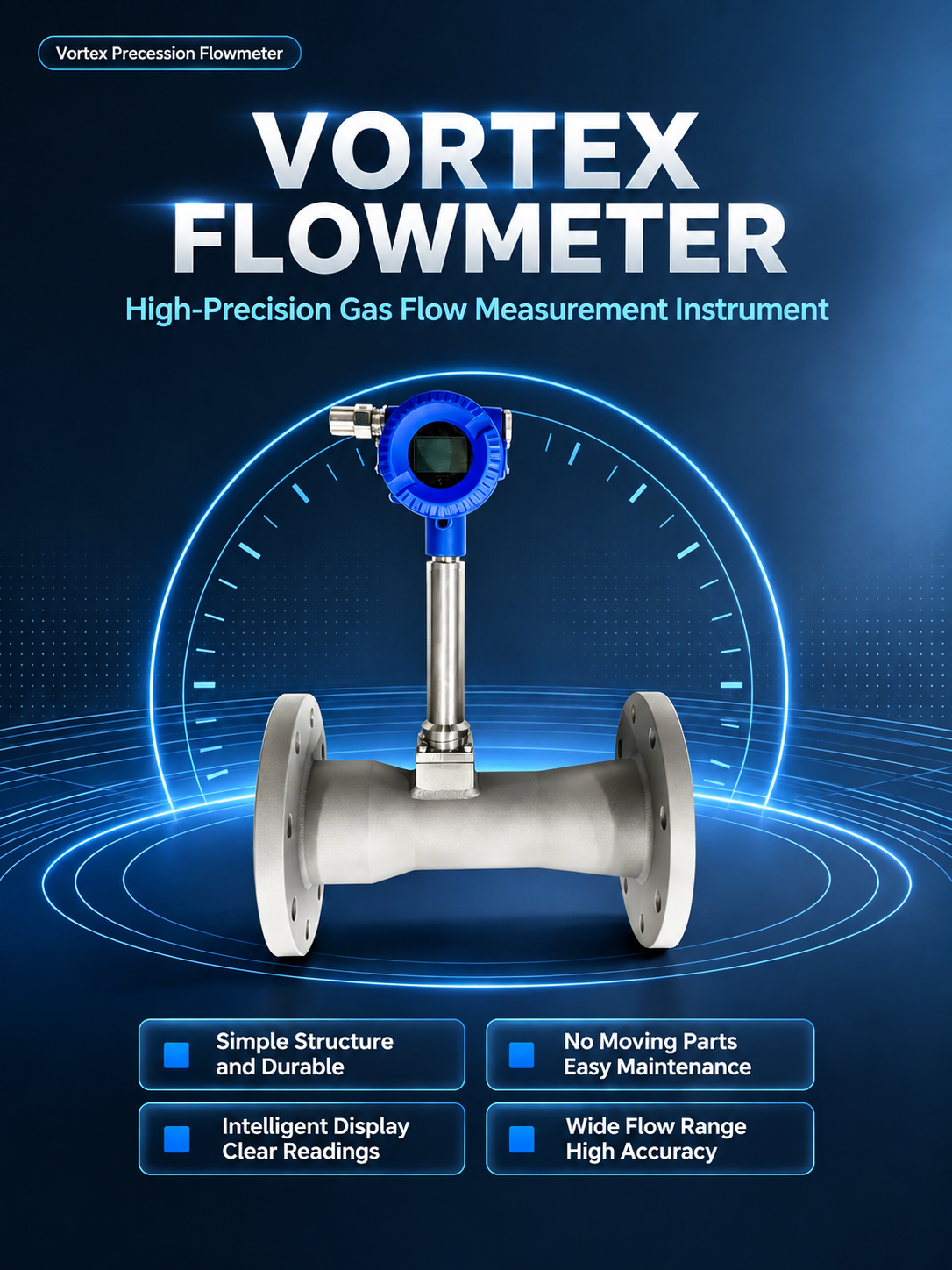 Vortex Precession Flowmeter for Clean Single-Phase Gas Measurement