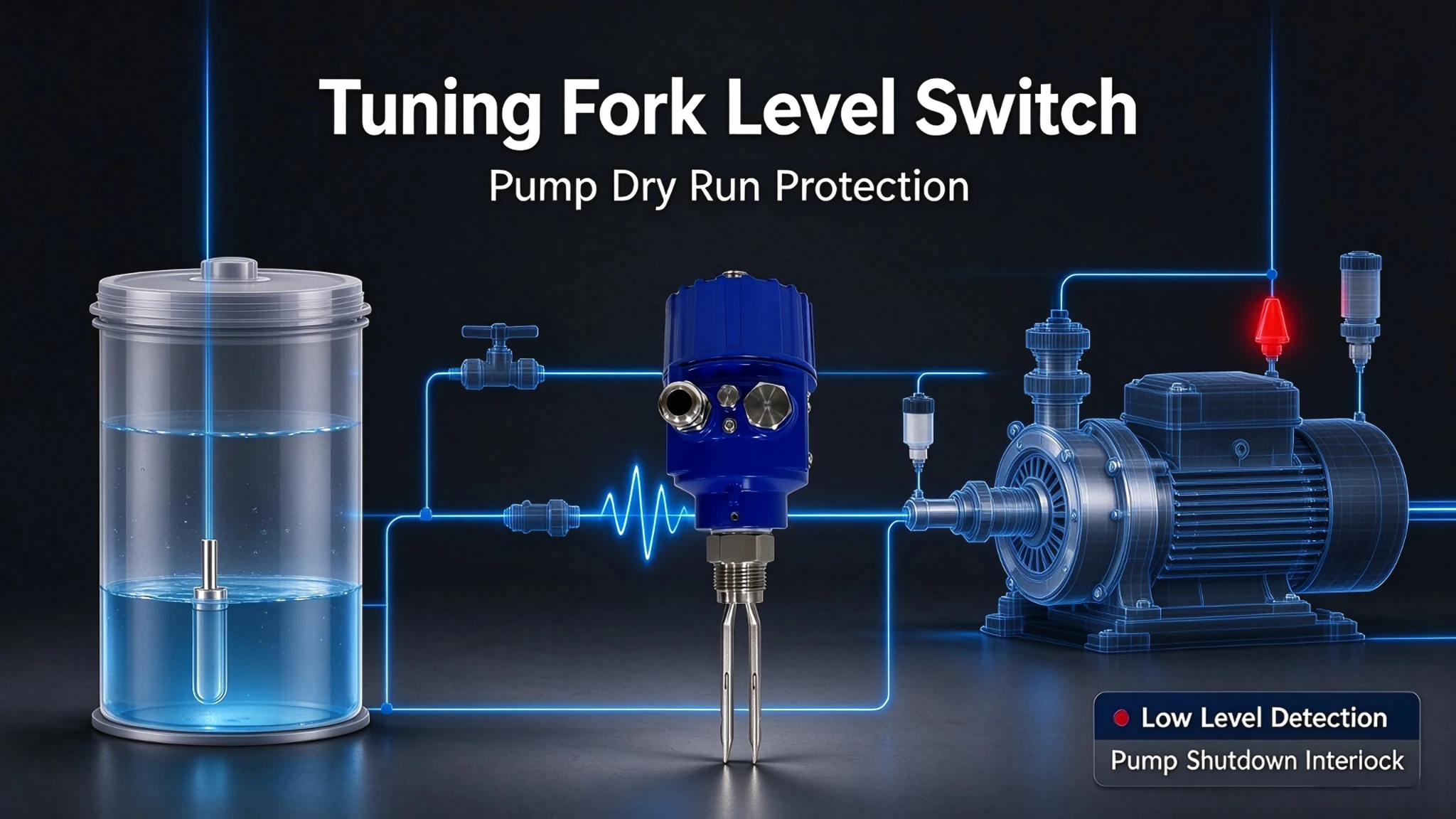 Tuning Fork Level Switch for Pump Dry Run Protection